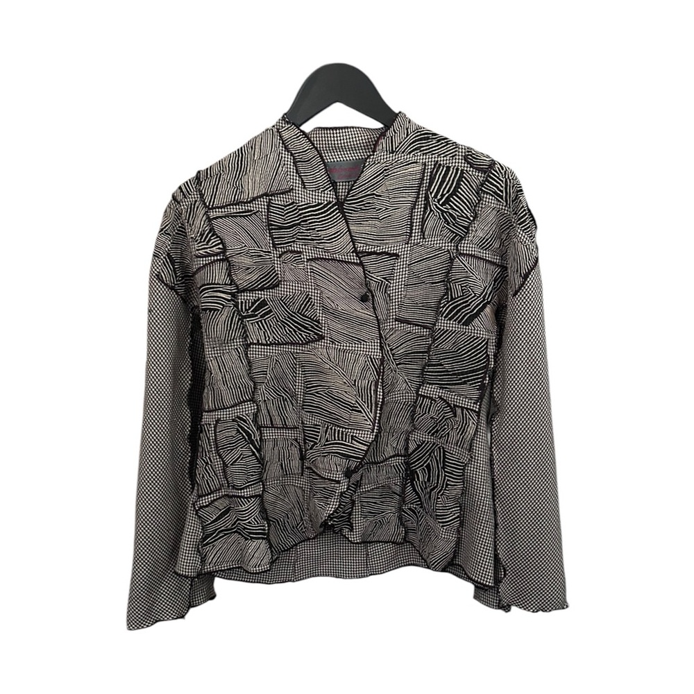 Deborah Cross OOAK Wearable Art Patchwork Jacket Geometric Avant Garde Small